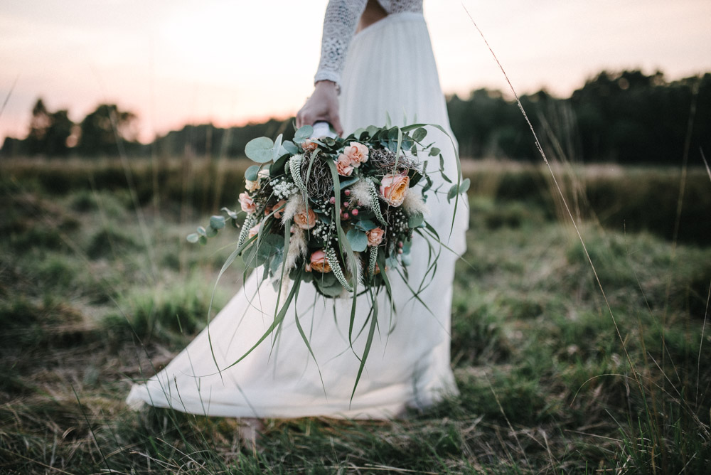 Victoria Rüsche Brautkleid Boho Brautmode