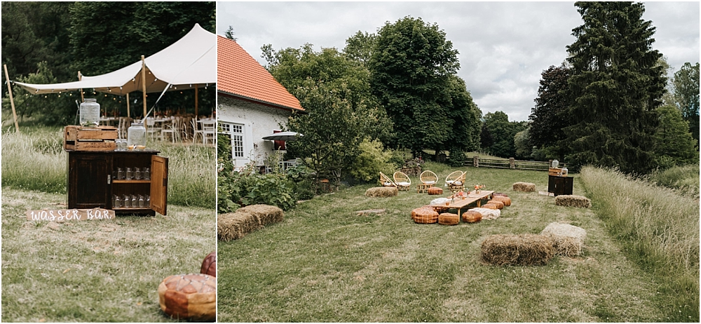 Midsommar Hochzeit mit Stretchzelt auf Gut Neuwerk